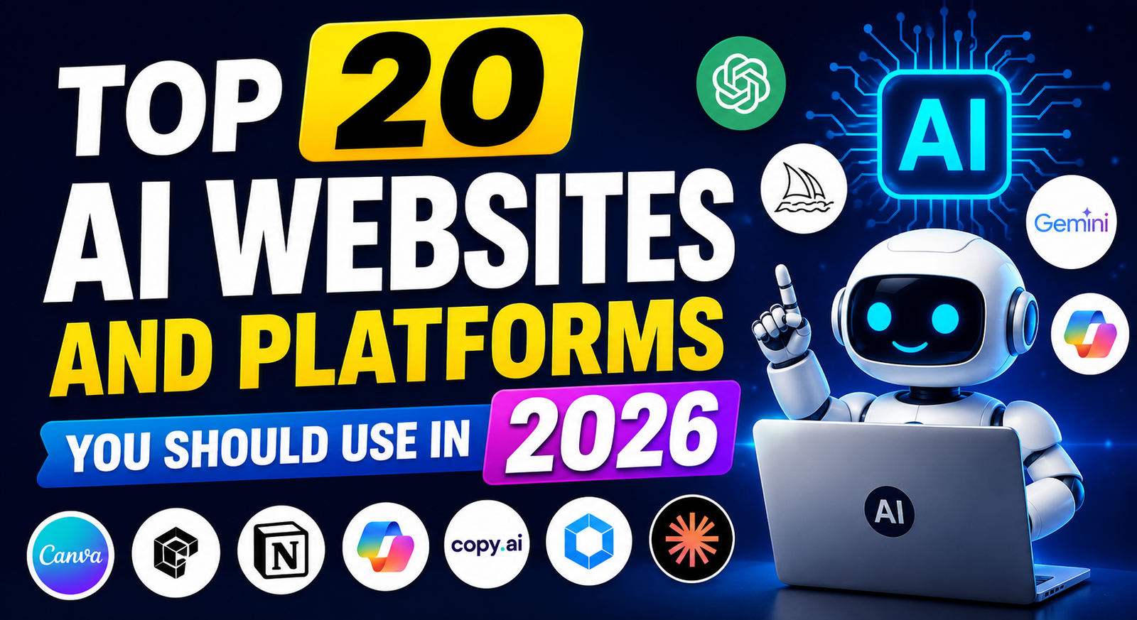 Top 20 AI Websites and Platforms You Should Use in 2026
